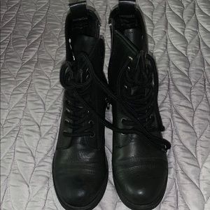 Black combat boots